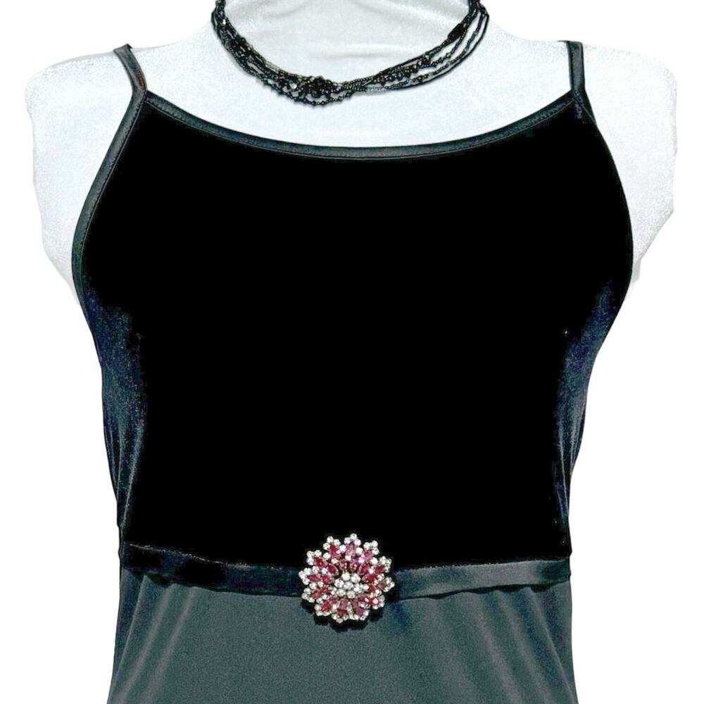 Vintage Velvet &‎ Chiffon Empire Waist Slipdress Black M/L Byer Too! Whimsygoth